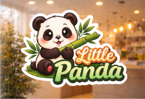 Shop window signage example