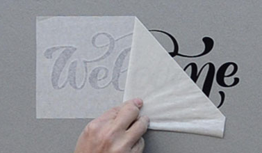 Applying vinyl lettering with transfer tape